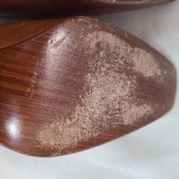 Vintage Ralph Lauren Collection Purple Label Caramel Leather Heels Size 7 - Picture 13 of 13